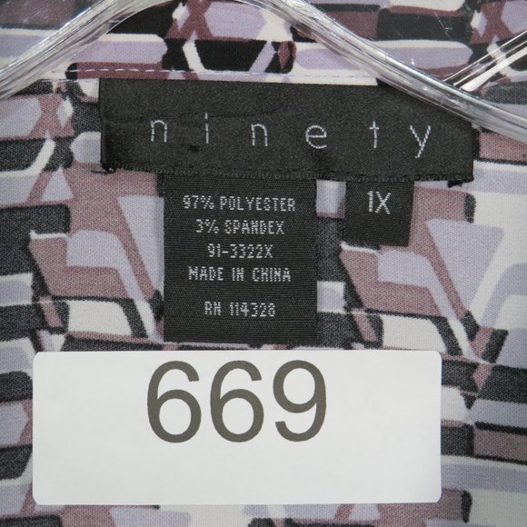 Ninety*‎ Women's Elastic 1/2 Sleeve Button Down Tie Waist Blouse~ Size 1X - Picture 5 of 10